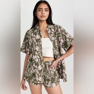 The Upside | Evereve | Cocos‎ Stella Collared Terry Cloth Shirt | Size Small